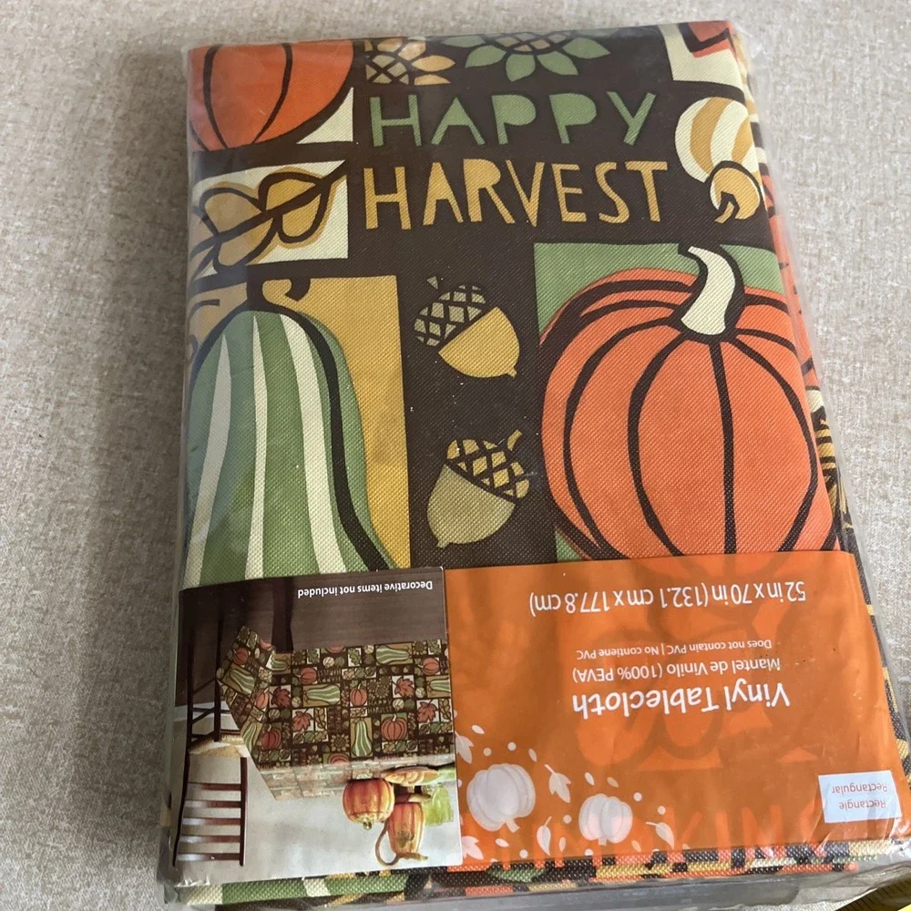 (2) Tablecloths Vinyl Flannel Back Oblong 52